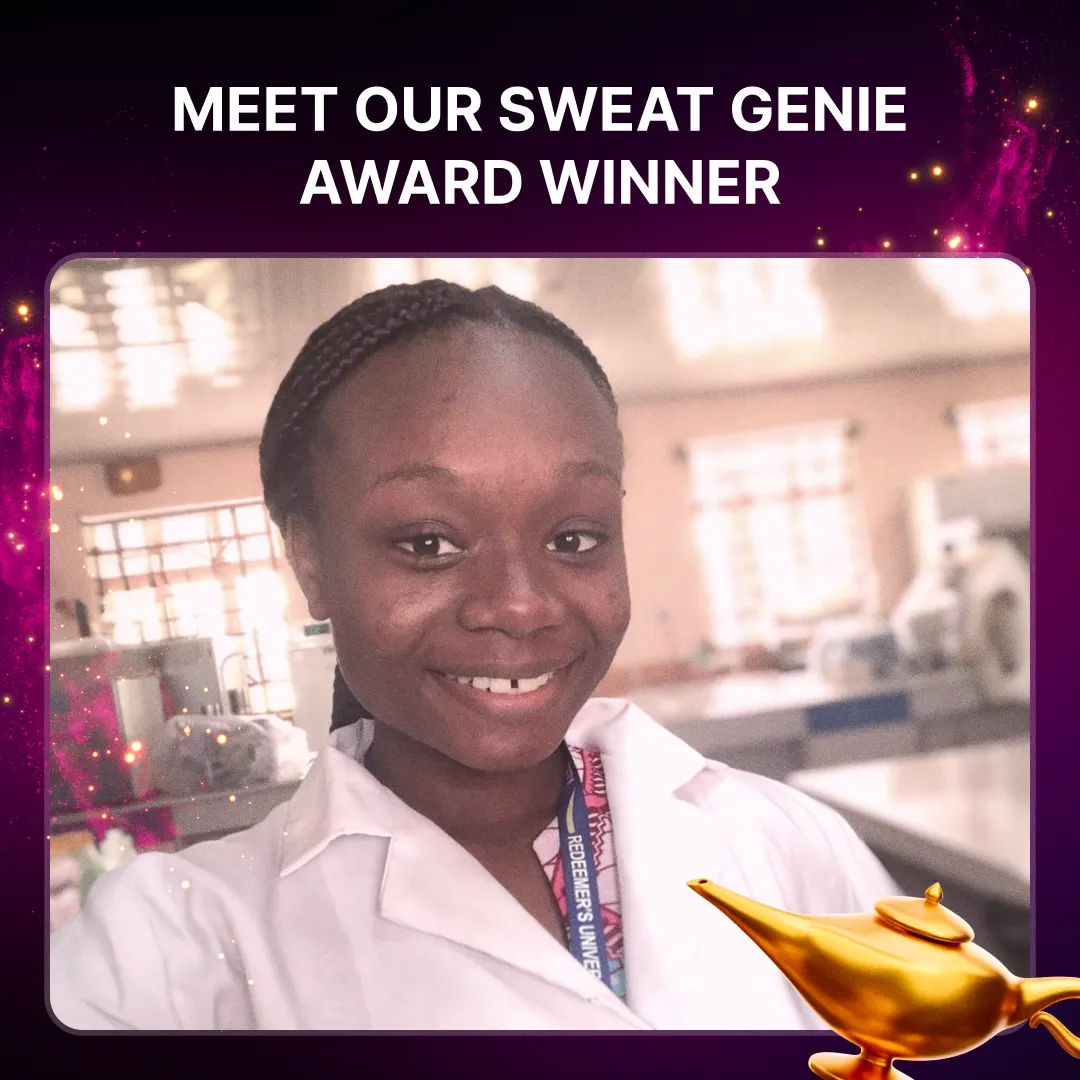 "Meet our Sweat Genie award winner" announcement