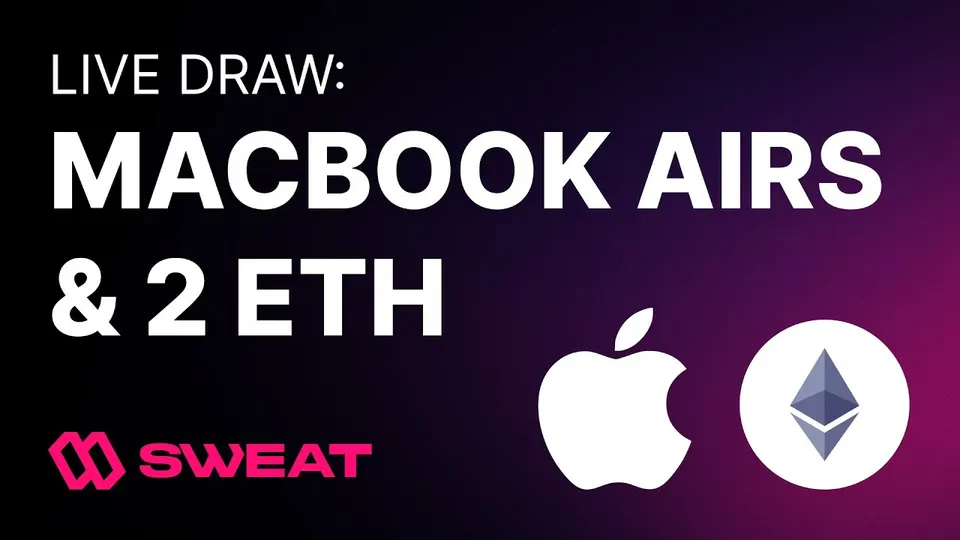 Live draw thumbnail: MacBook Airs and 2 ETH